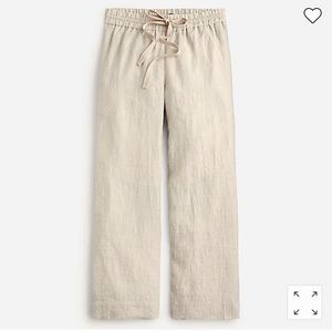 JCrew Wide-Leg Seaside Pant in Flax Linen, size Large
